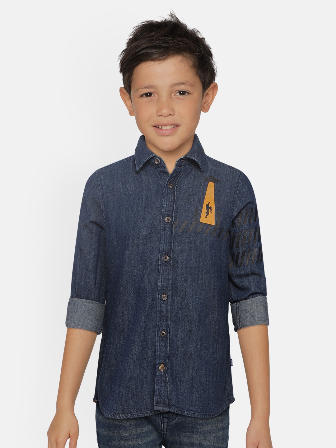 

Jack & Jones Boys Blue Solid Denim Shirt