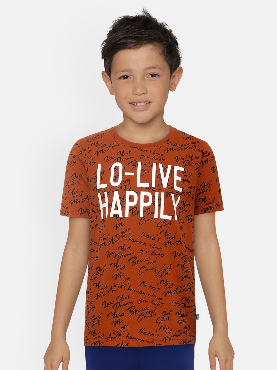 

Jack & Jones Boys Brick Red Organic Cotton Printed Sustainable T-shirt