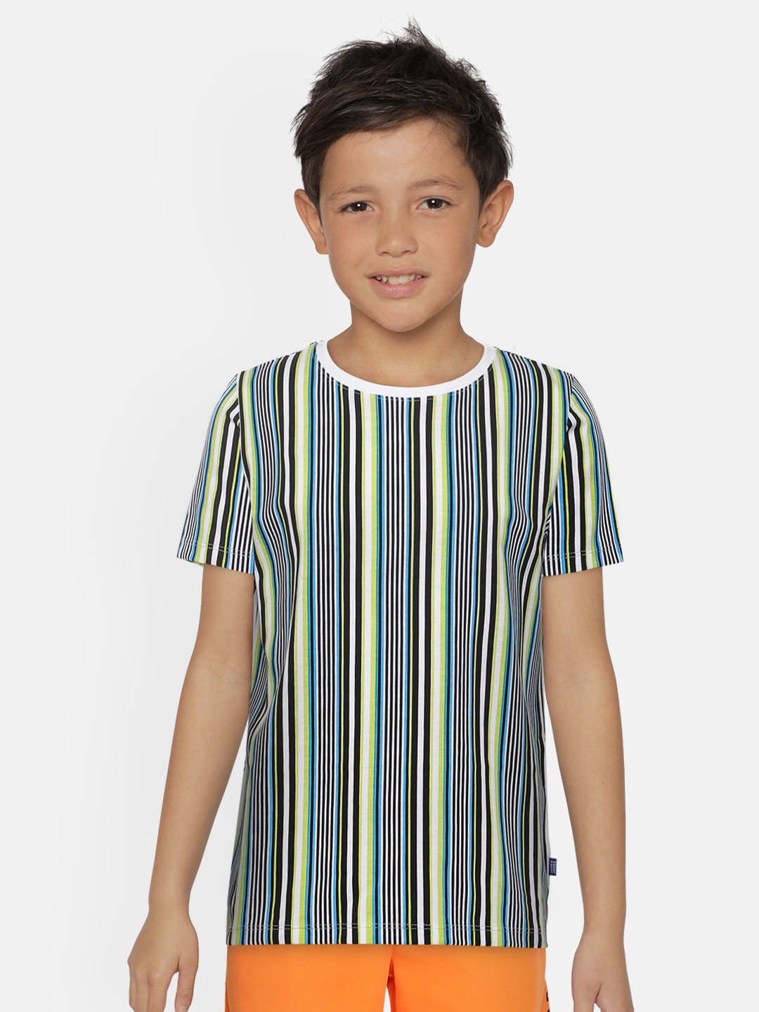 

Jack & Jones Boys Multicoloured Striped Round Neck T-shirt, Multi