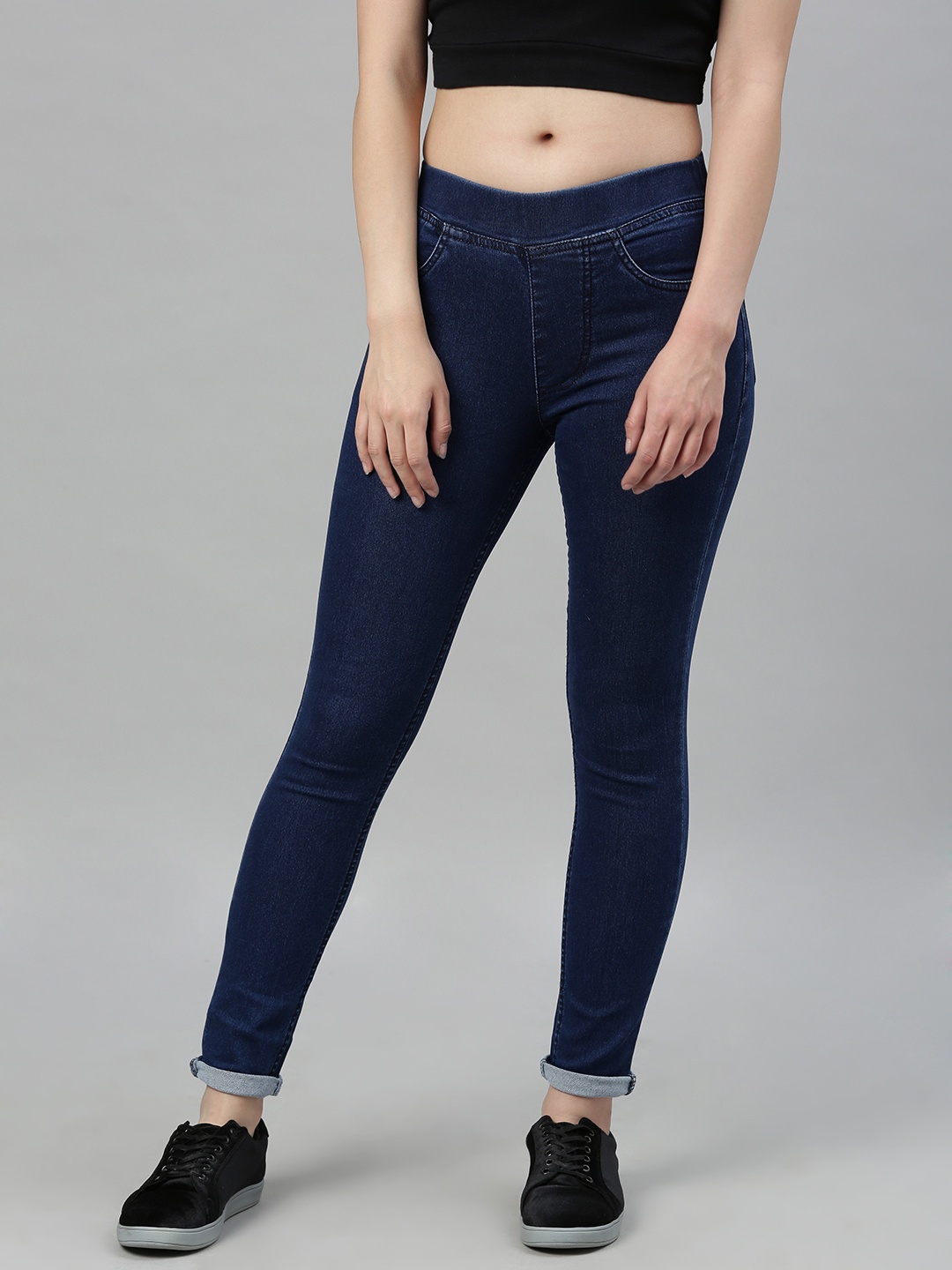 

ADBUCKS Women Blue Washed Slim Fit Stretchable Denim Jeggings