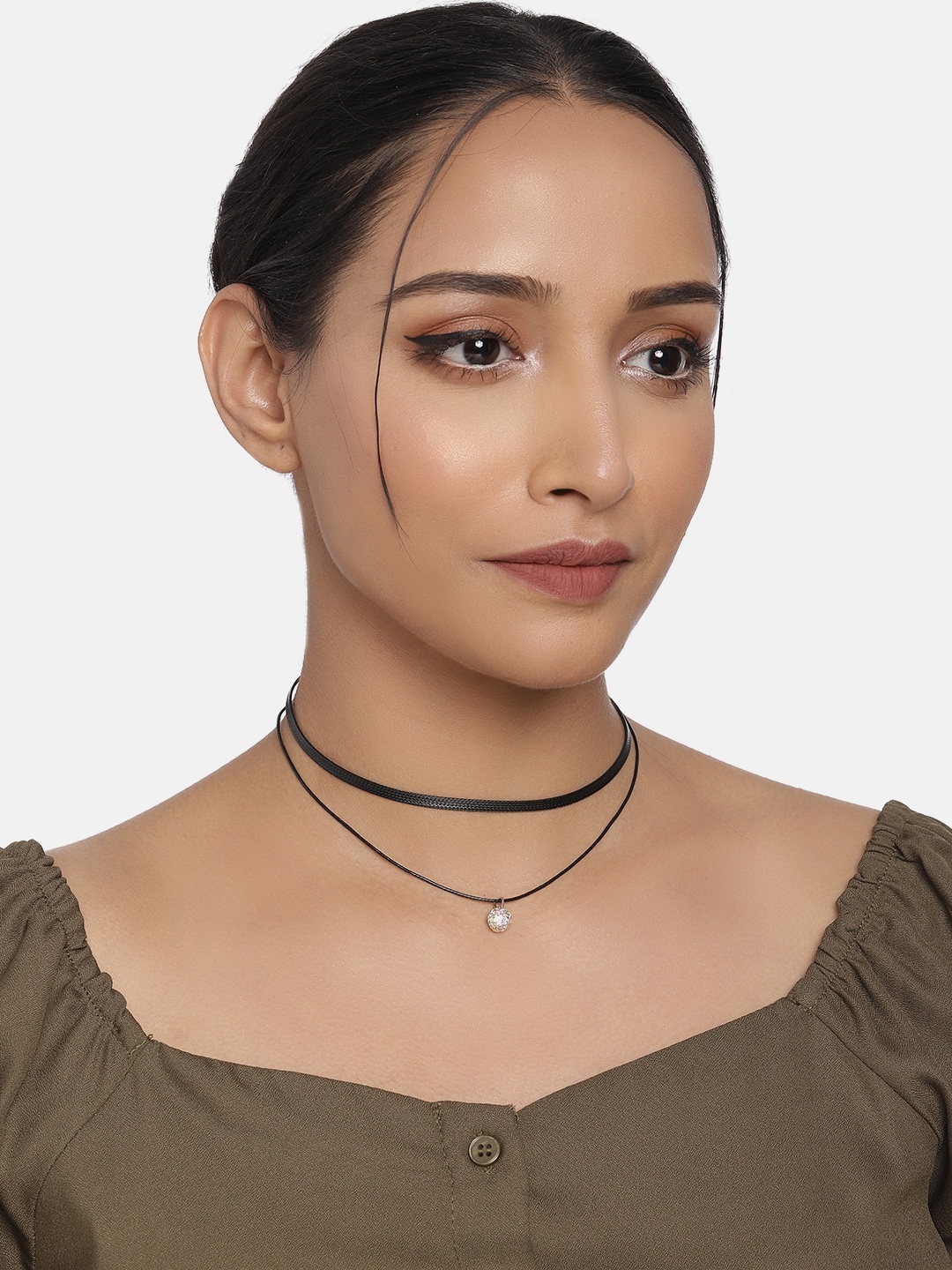 

DressBerry Black Double-Strand Choker Necklace
