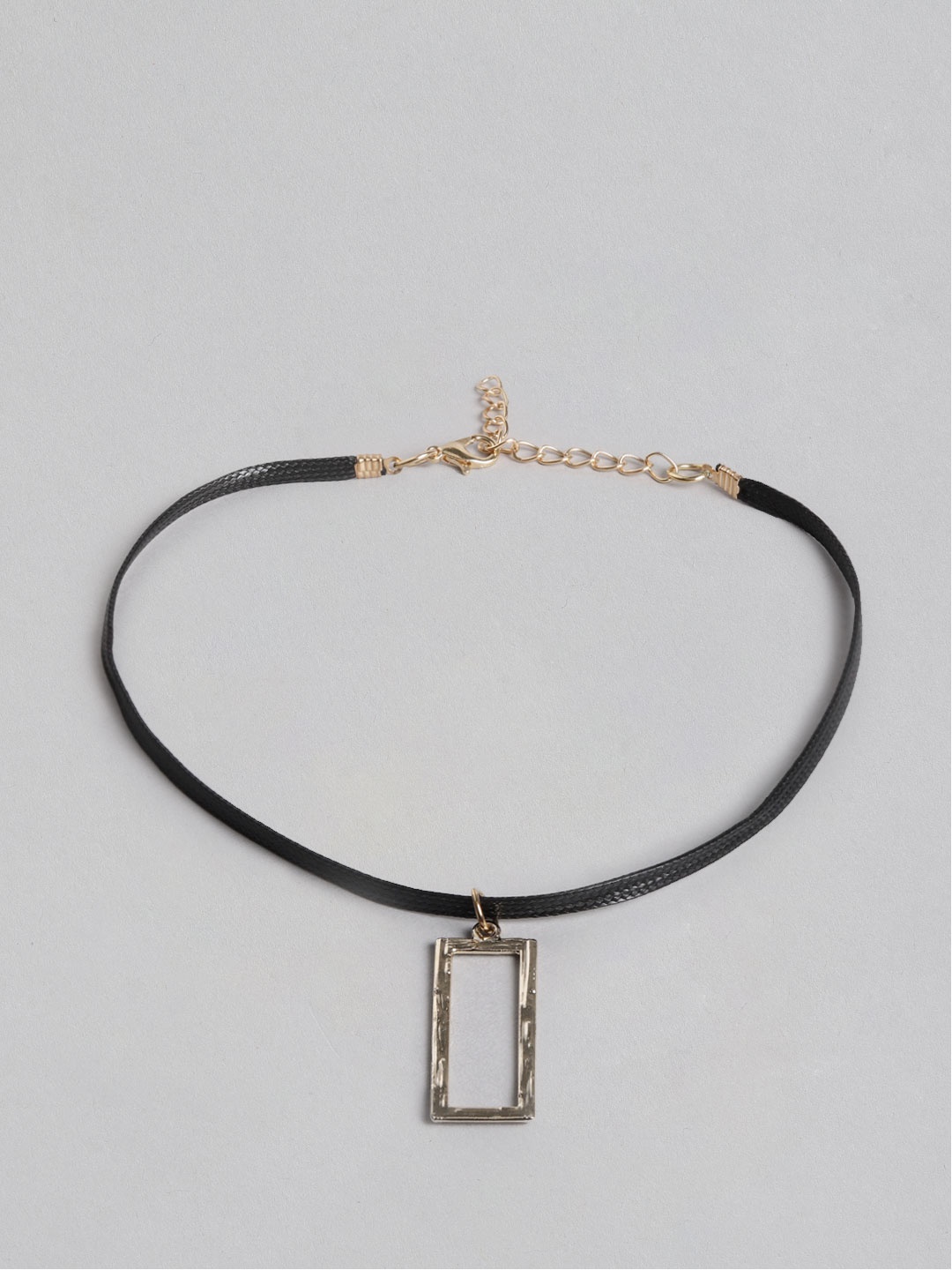 

DressBerry Gold-Toned & Black Choker Necklace