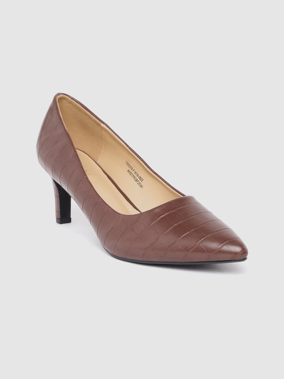 

Allen Solly Women Brown Croc Textured Pumps