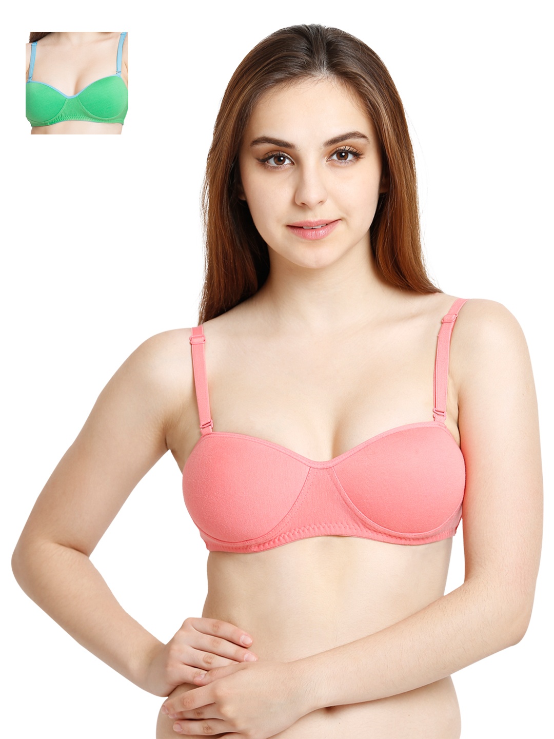 

Tweens Pack of 2 Seamless T-shirt Bras TW1201, Coral