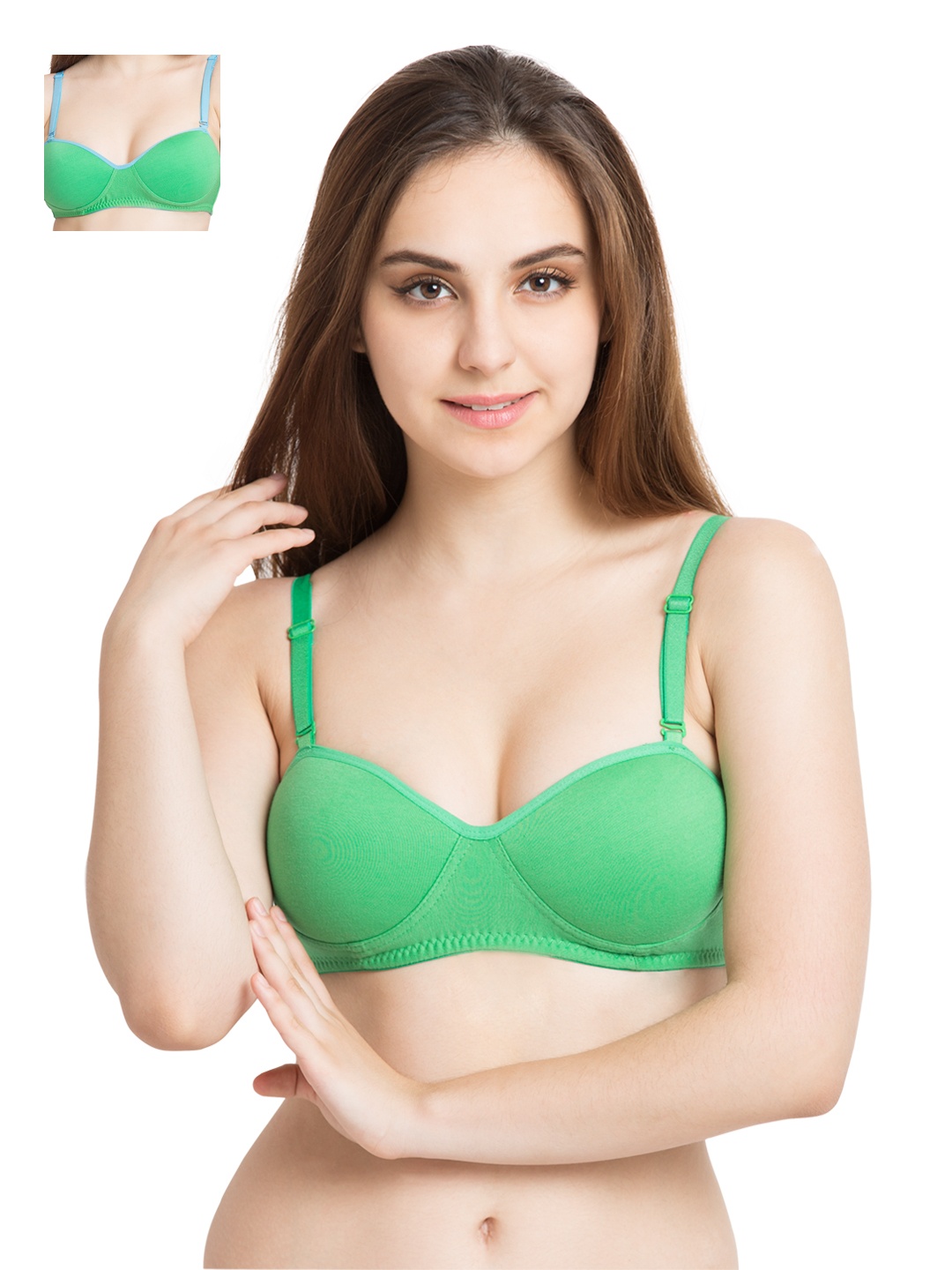 

Tweens Pack of 2 Seamless T-shirt Bras TW1201, Green