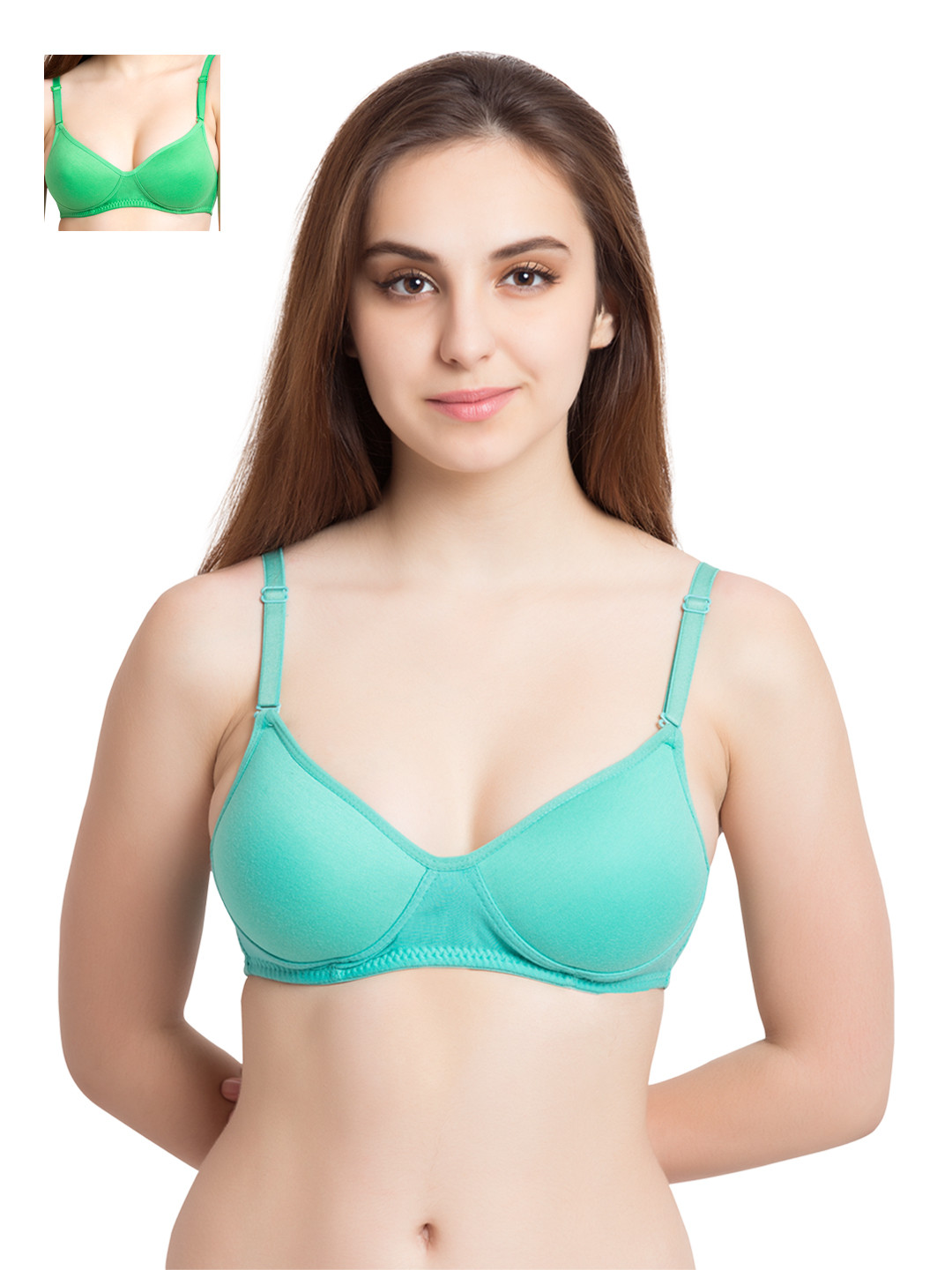 

Tweens Pack of 2 T-shirt Bras TW1301CGRN, Green