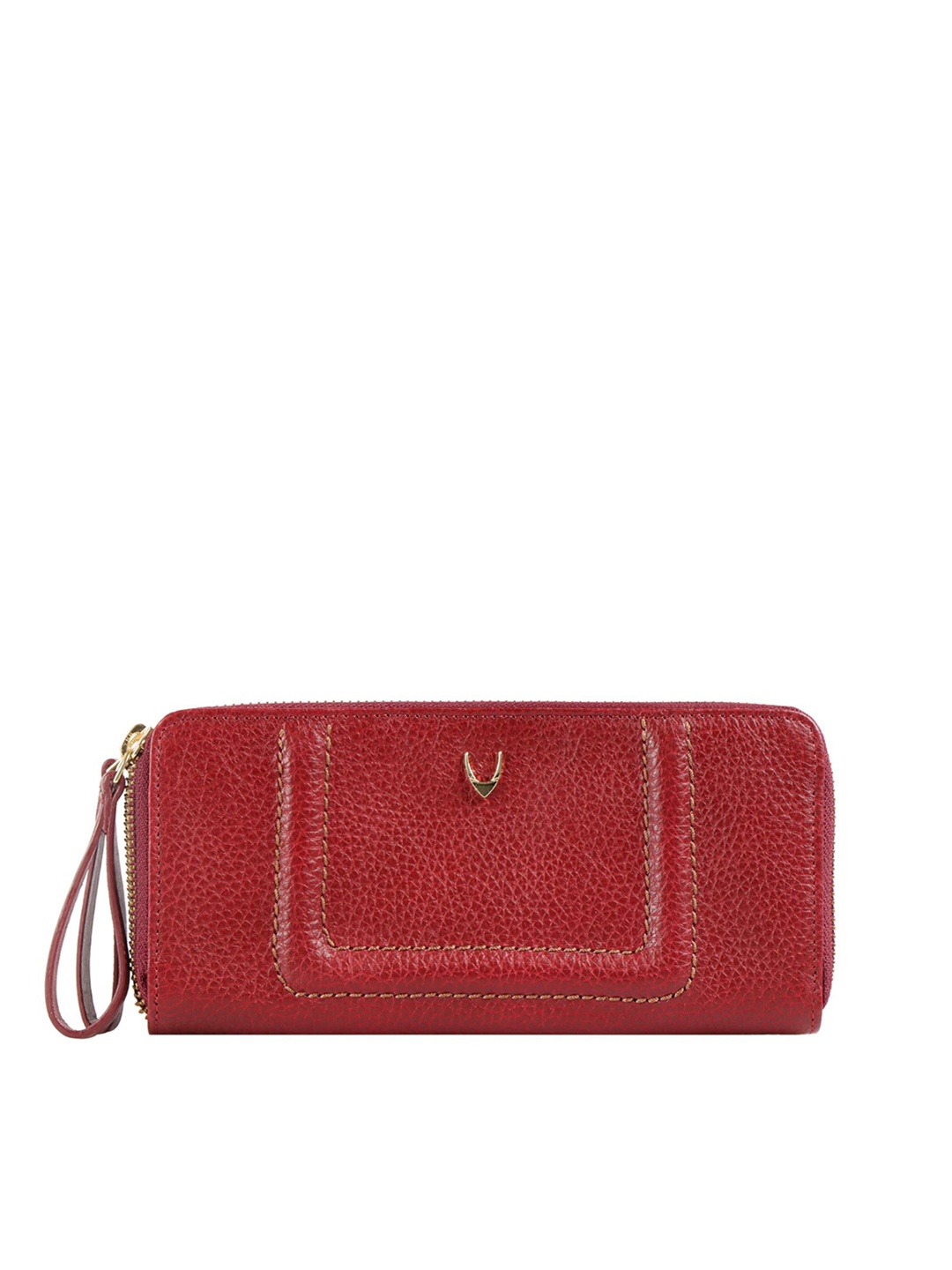 

Hidesign Women Maroon Saffiano Effect Leather Zip Around Wallet
