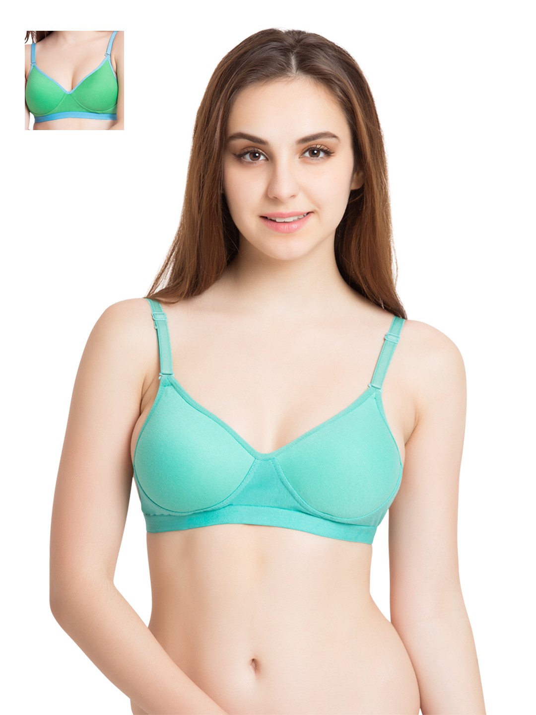 

Tweens Pack of 2 T-shirt Bras TW1313CGRN, Green