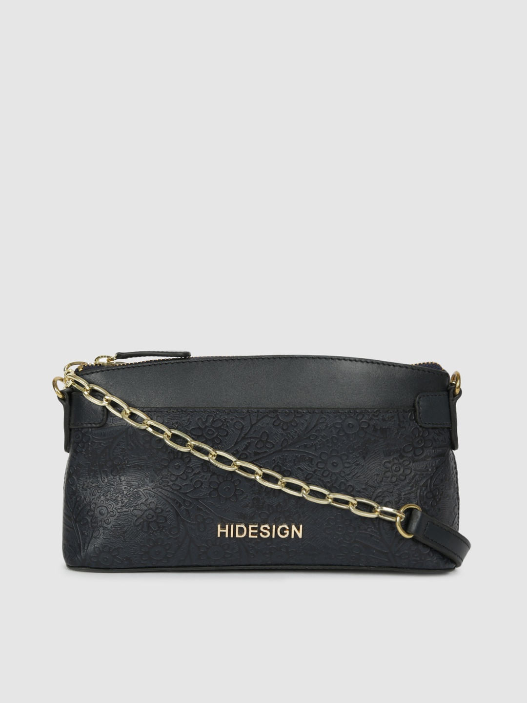 

Hidesign Blue Textured CAMILA 01 Leather Sling Bag