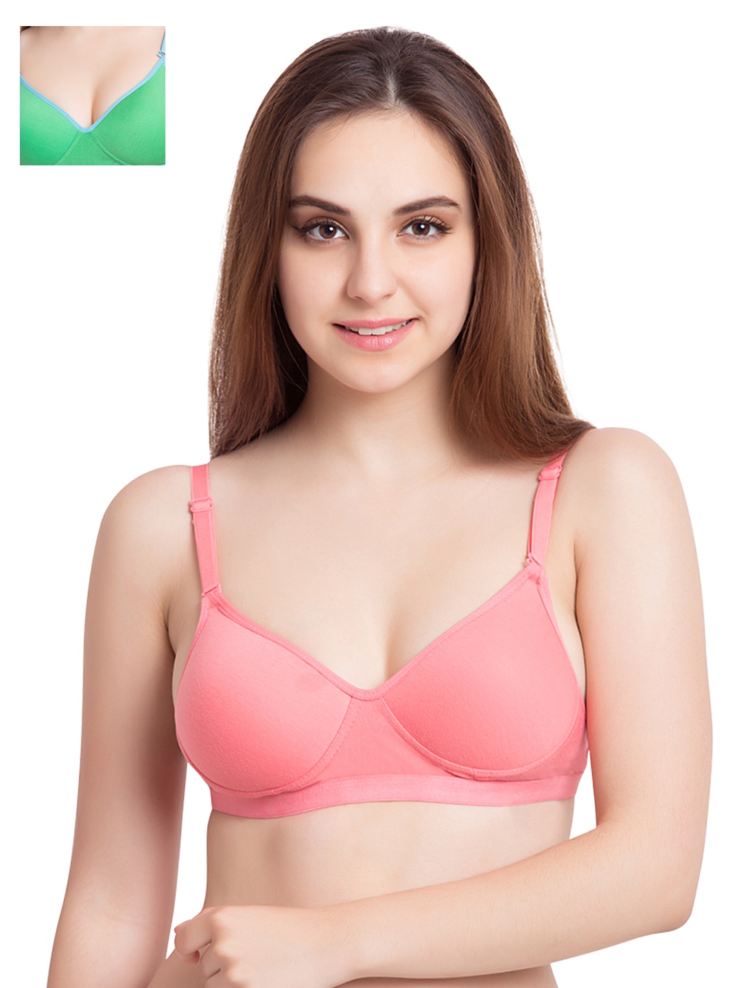 

Tweens Pack of 2 T-shirt Bras TW1313CRL-GR, Pink