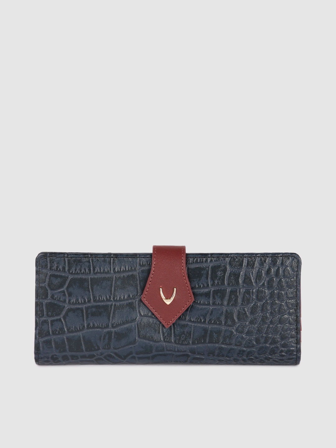 

Hidesign Women Blue Textured Leather Two Fold Wallet