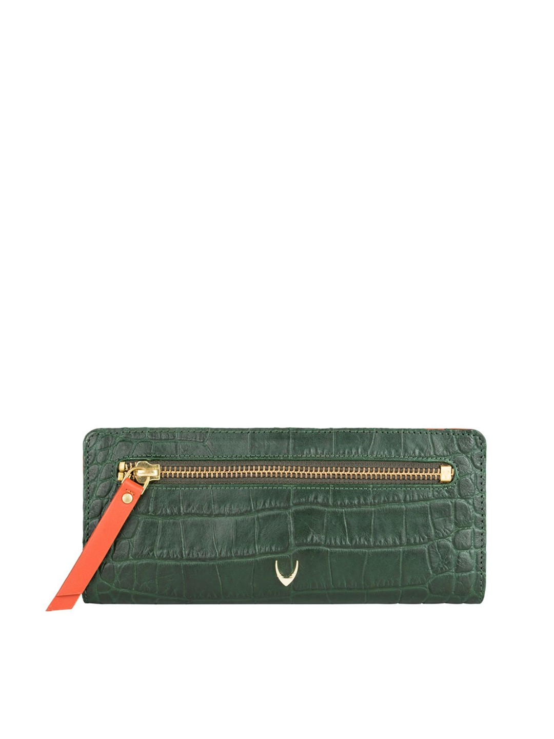 

Hidesign Women Green Textured Two Fold Leather Wallet