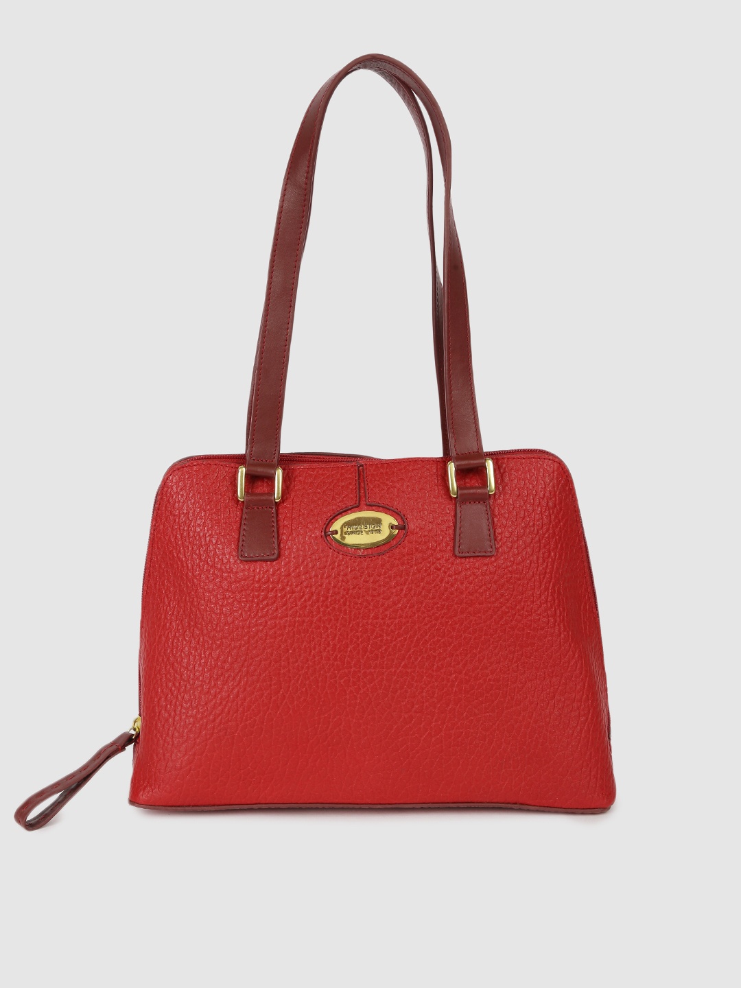 

Hidesign Red Solid Leather Shoulder Bag