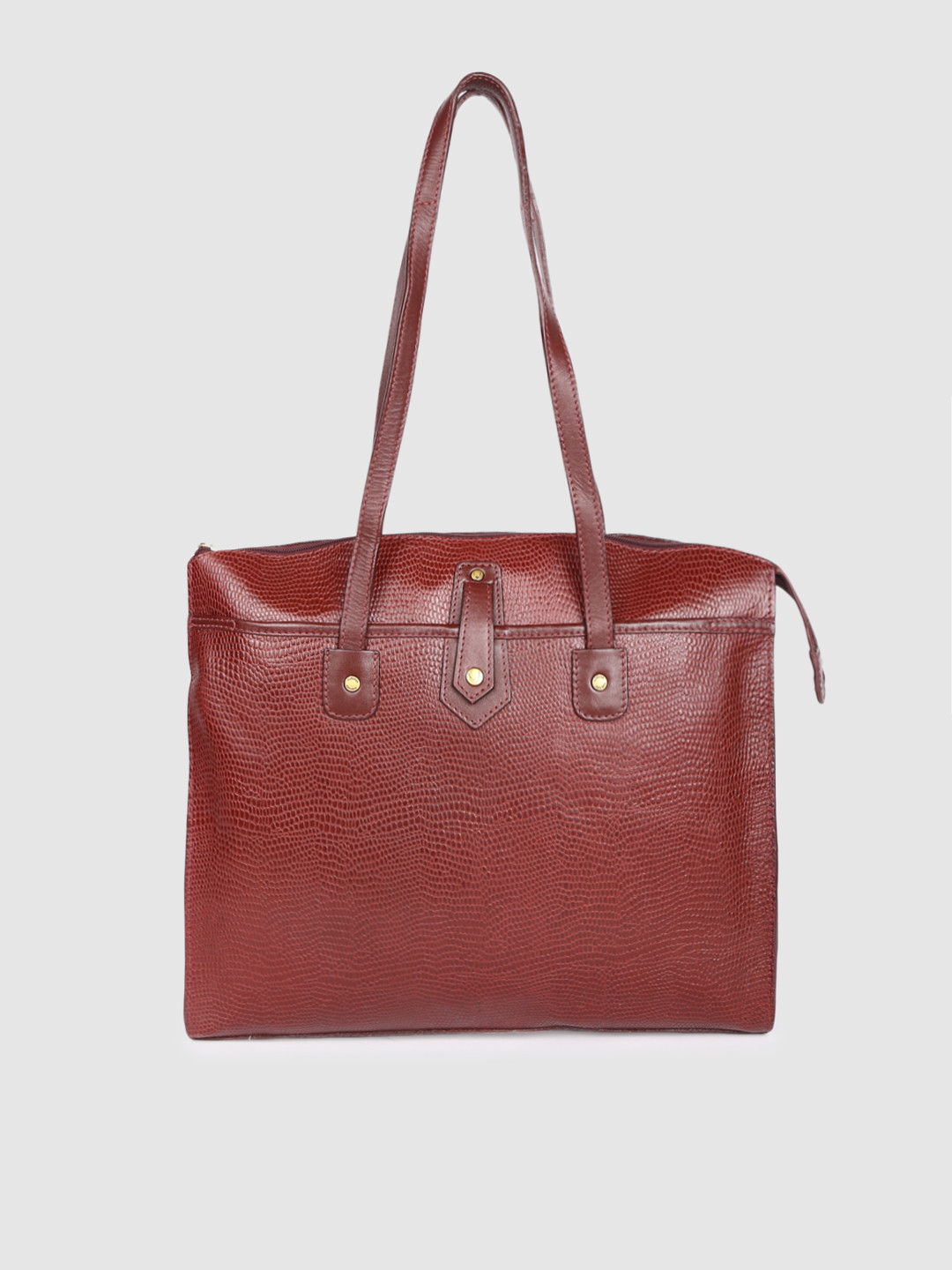 

Hidesign Red Animal Textured Leather Shoulder Bag