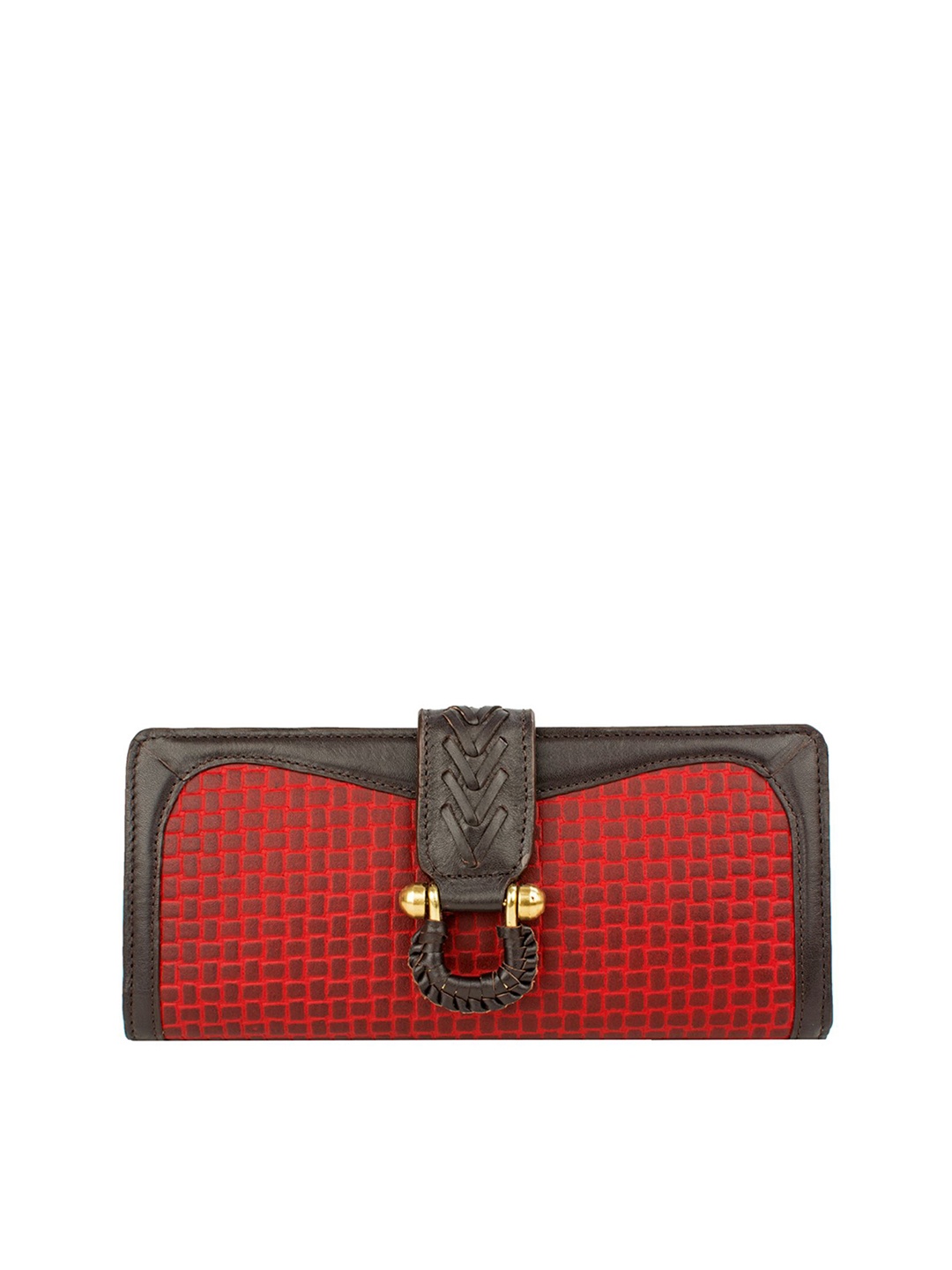 

Hidesign Women Red & Brown Textured FRIEDA Leather Two Fold Wallet