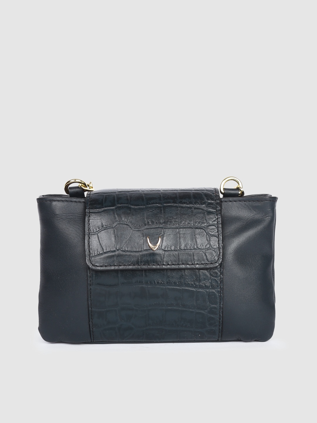 

Hidesign Navy Blue Animal Textured Sling Bag