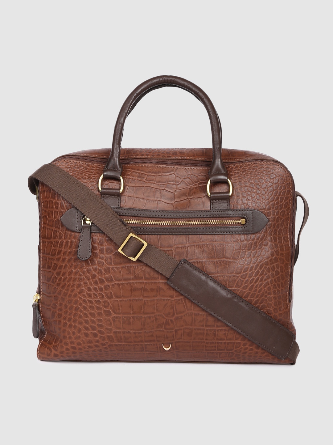 

Hidesign Brown Animal Textured Satchel