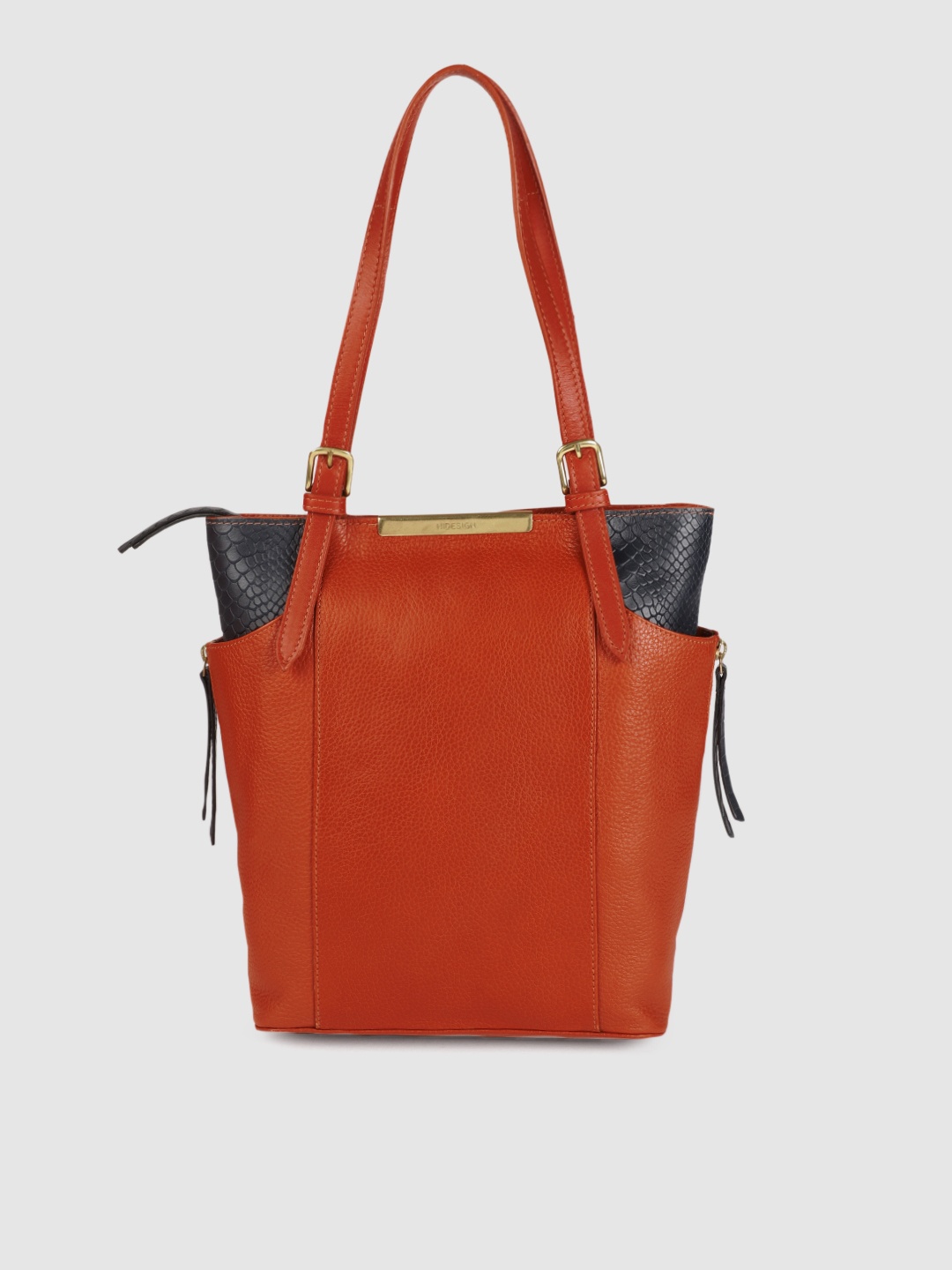 

Hidesign Orange Textured EE GEMINI 02 Leather Shoulder Bag