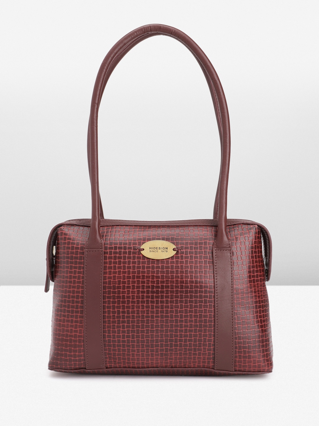 

Hidesign Women Textured Leather Shoulder Bag, Red
