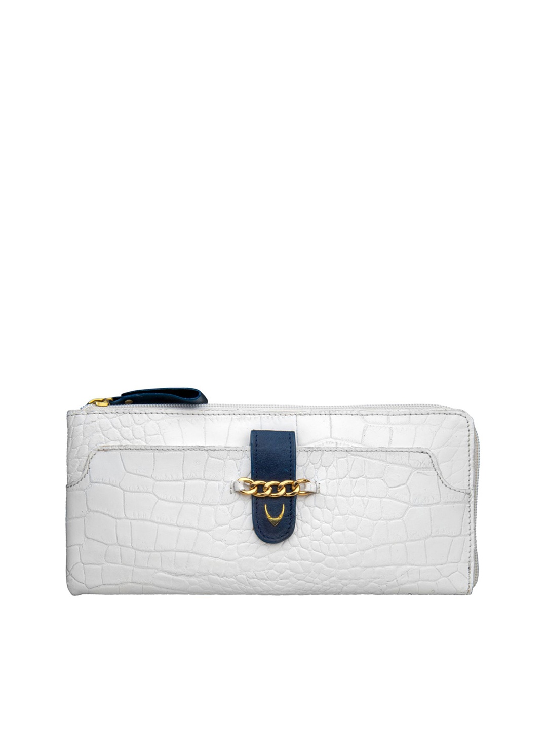 

Hidesign Women White Textured Leather Zip Around Wallet