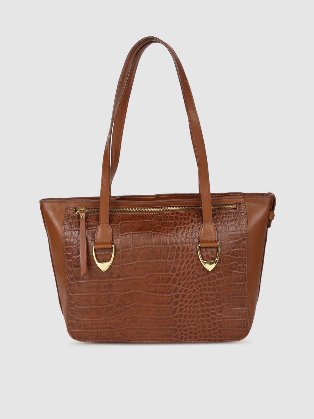 

Hidesign Tan Textured Leather Shoulder Bag