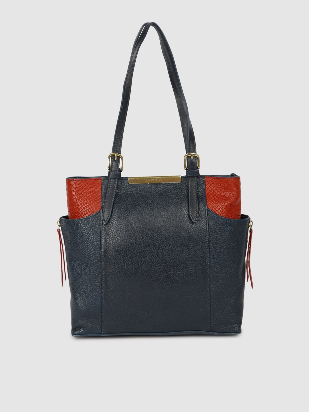 

Hidesign Blue & Red Colourblocked Leather Shoulder Bag