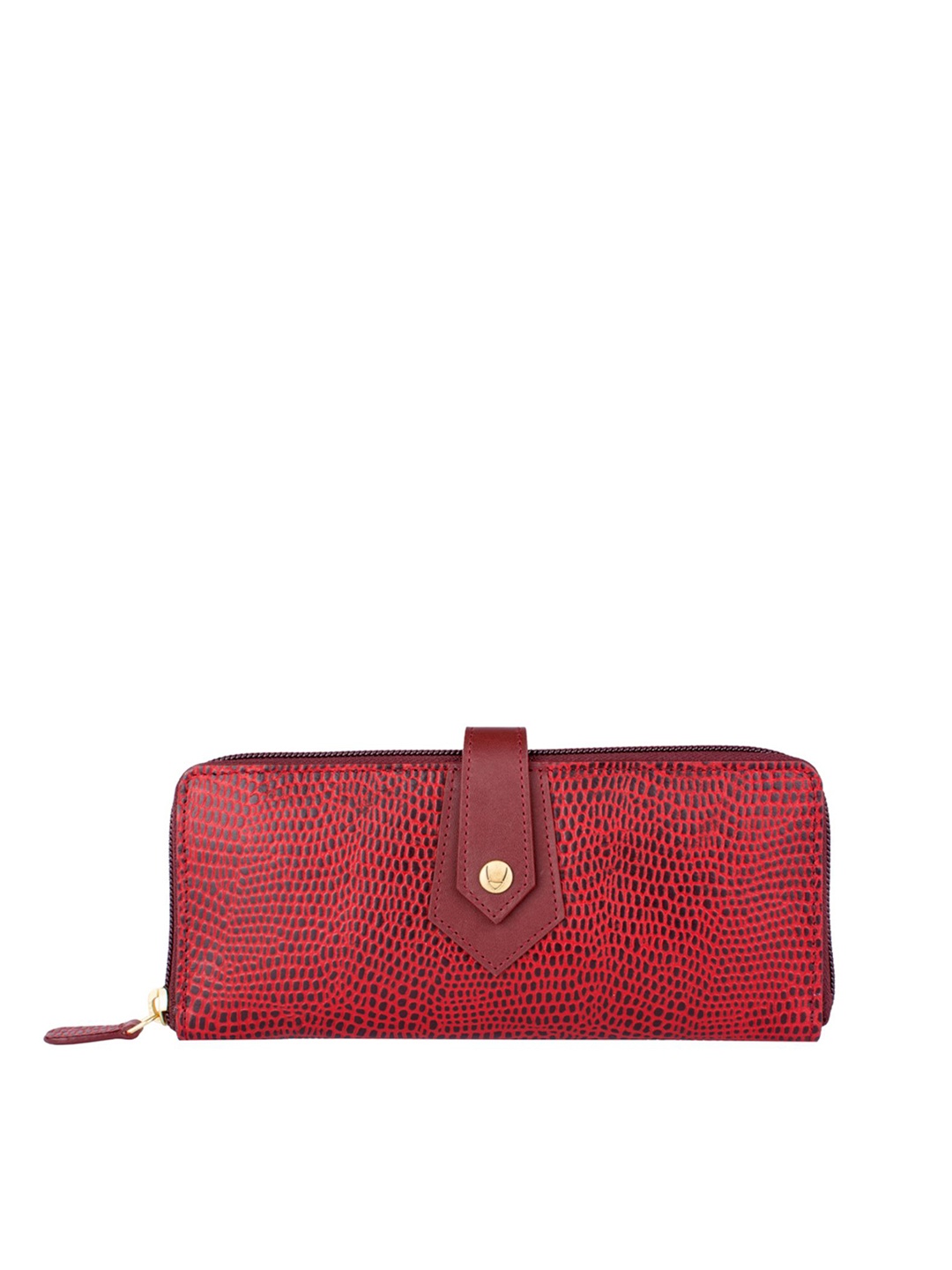 

Hidesign Women Red Animal Textured Leather Two Fold Wallet