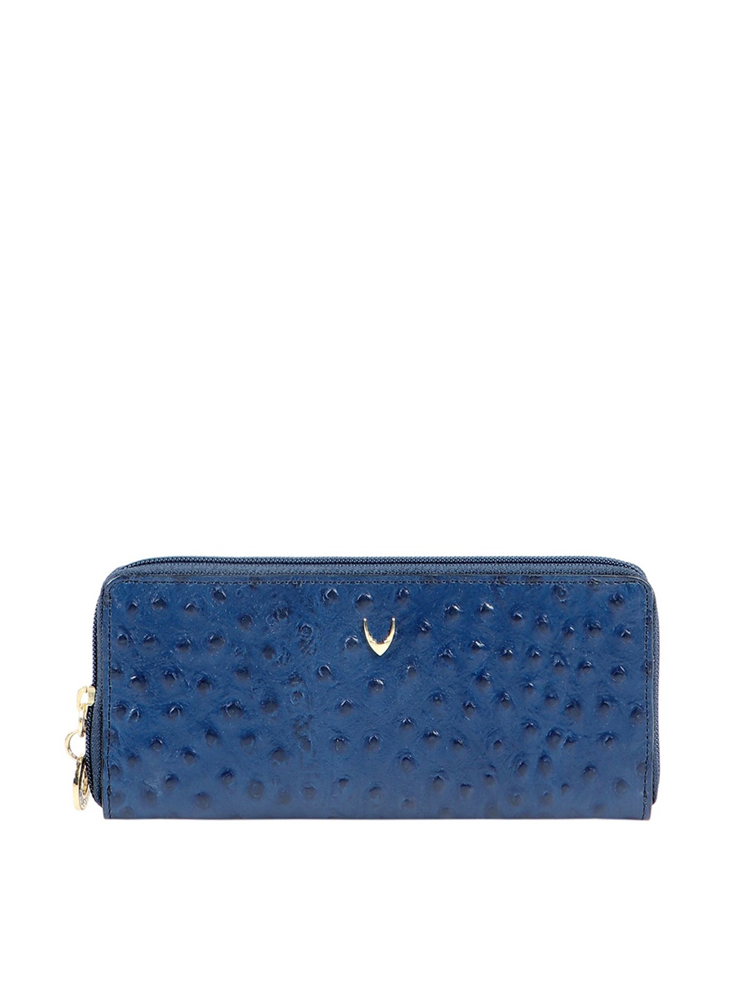 

Hidesign Women Navy Blue Animal Textured Leather Zip Around Wallet