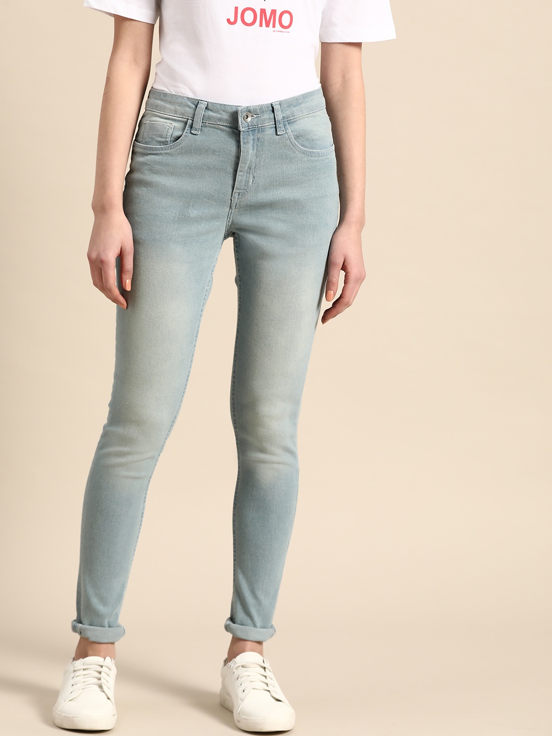 

ether Women Blue Skinny Fit Mid-Rise Clean Look Stretchable Jeans