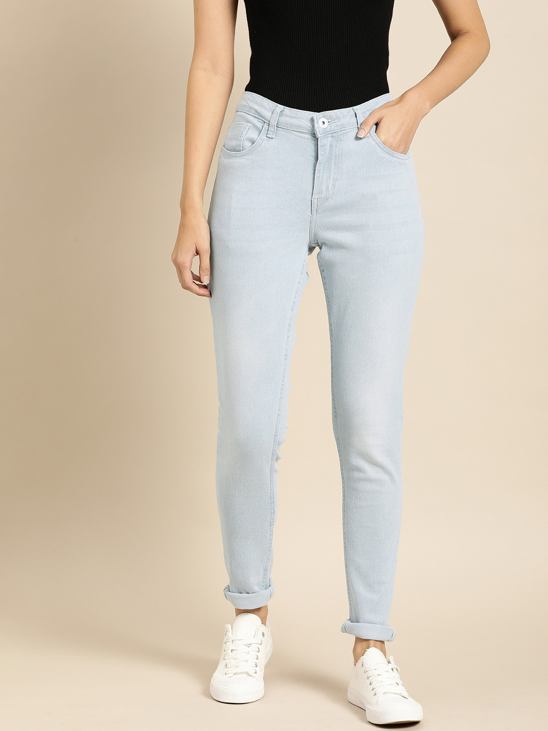 

ether Women Blue Skinny Fit Mid-Rise Clean Look Stretchable Jeans