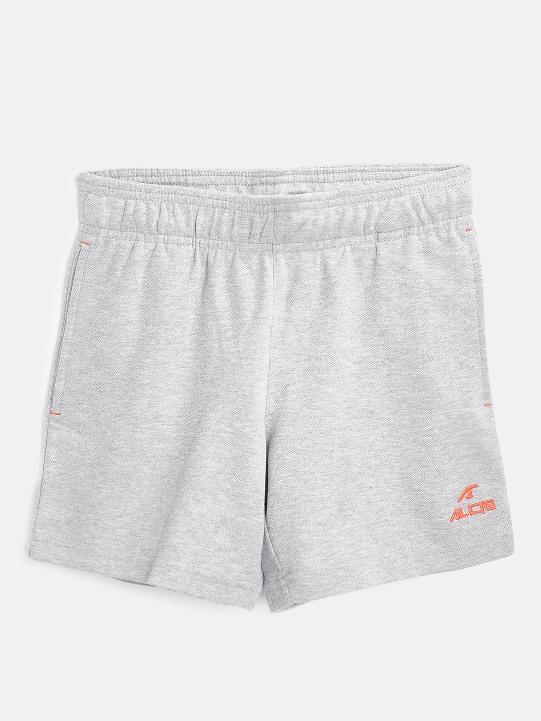 

Alcis Boys Grey Melange Solid Slim Fit Sports Shorts