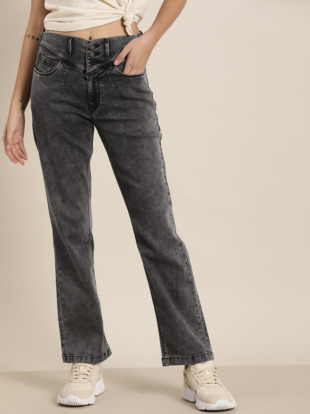 

Moda Rapido Women Grey Regular Fit Mid-Rise Clean Look Jeans