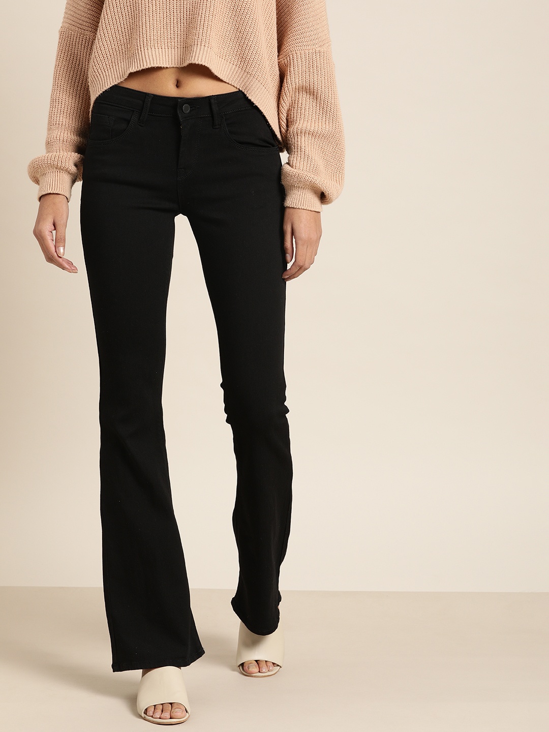 

Moda Rapido Women Black Bootcut Mid-Rise Clean Look Stretchable Jeans
