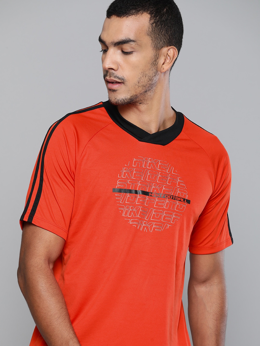 

HRX By Hrithik Roshan Men High Risk Red Graphic Rapid-Dry Football Tshirt