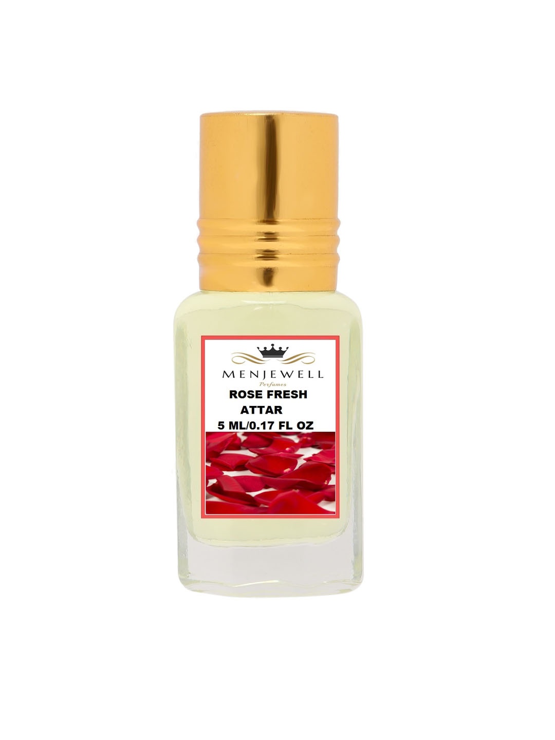 

Menjewell Rose Fresh Attar Perfume 5ml, Transparent