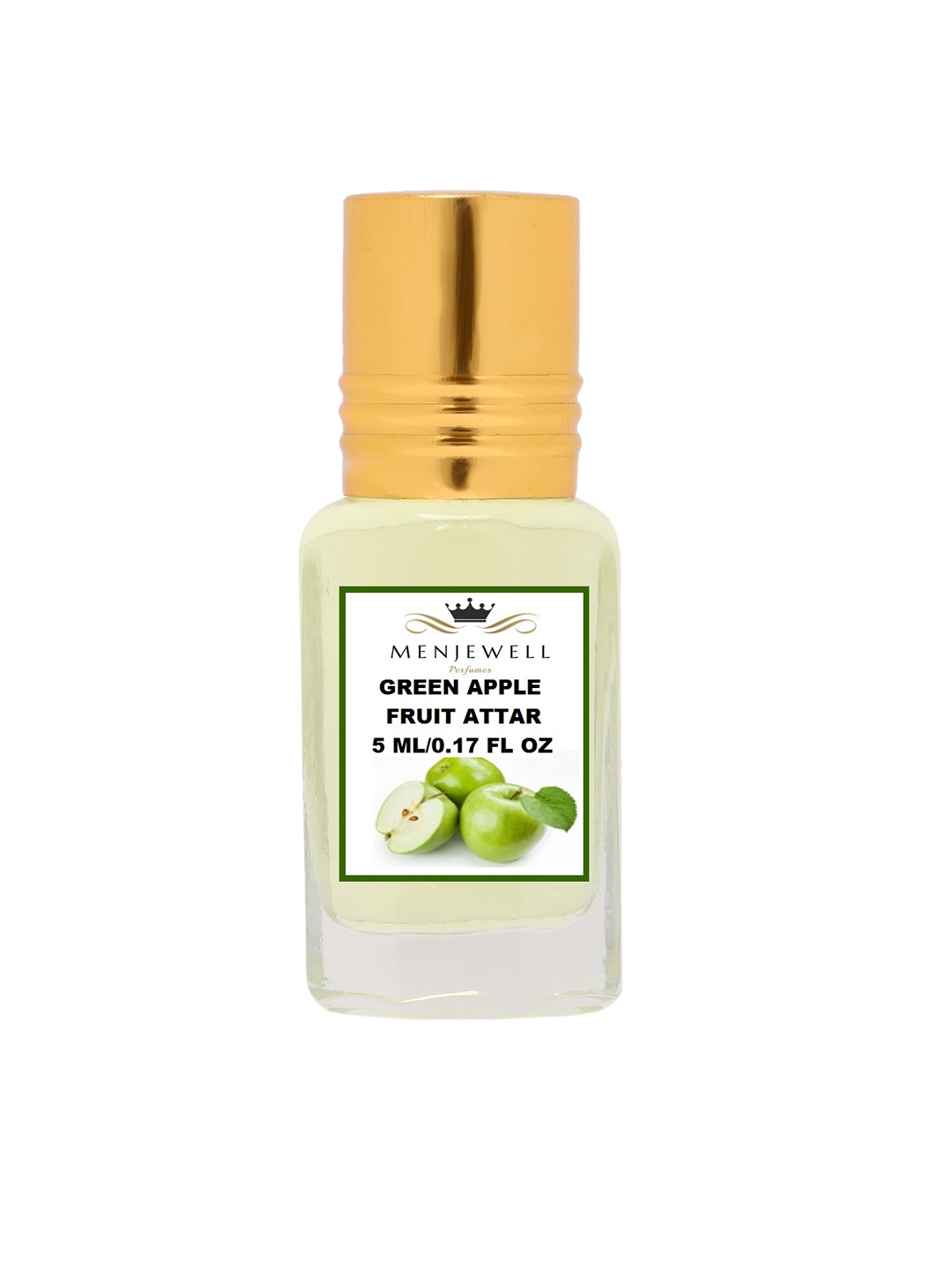 

Menjewell Green Apple Attar Perfume 5ml, Transparent