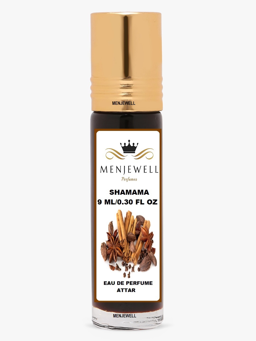 

Menjewell Shamama Natural Eau de Parfum Attar 9ml, Black