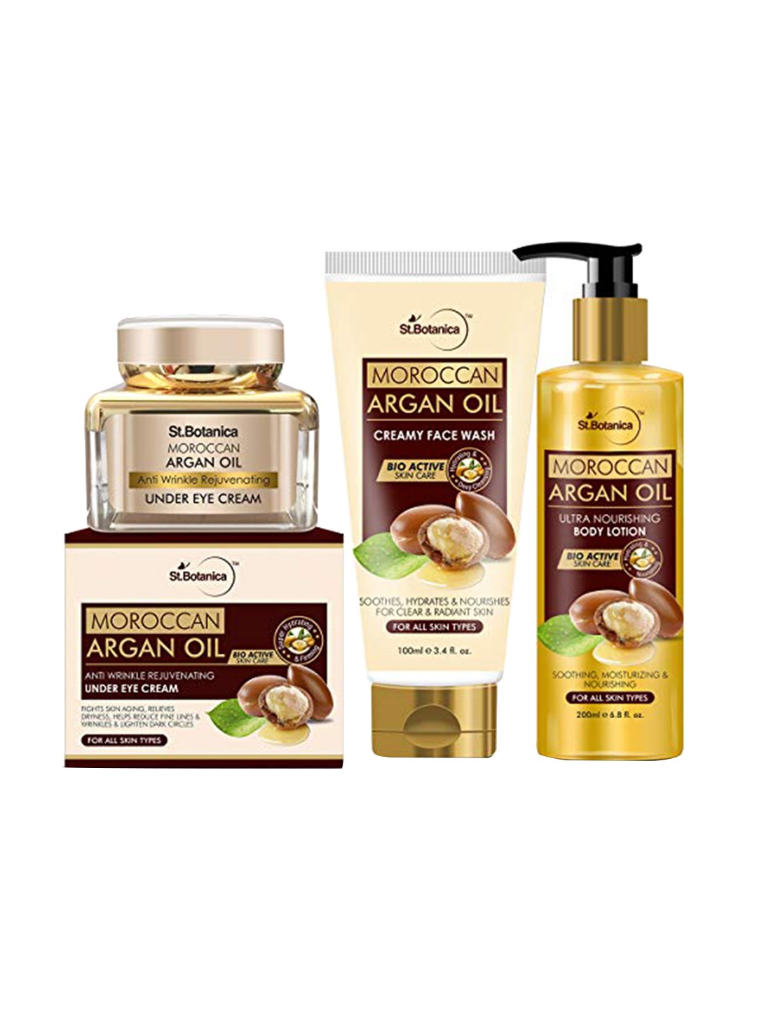 

St.Botanica Unisex Moroccan Argan Oil Beauty Combo Pack, White