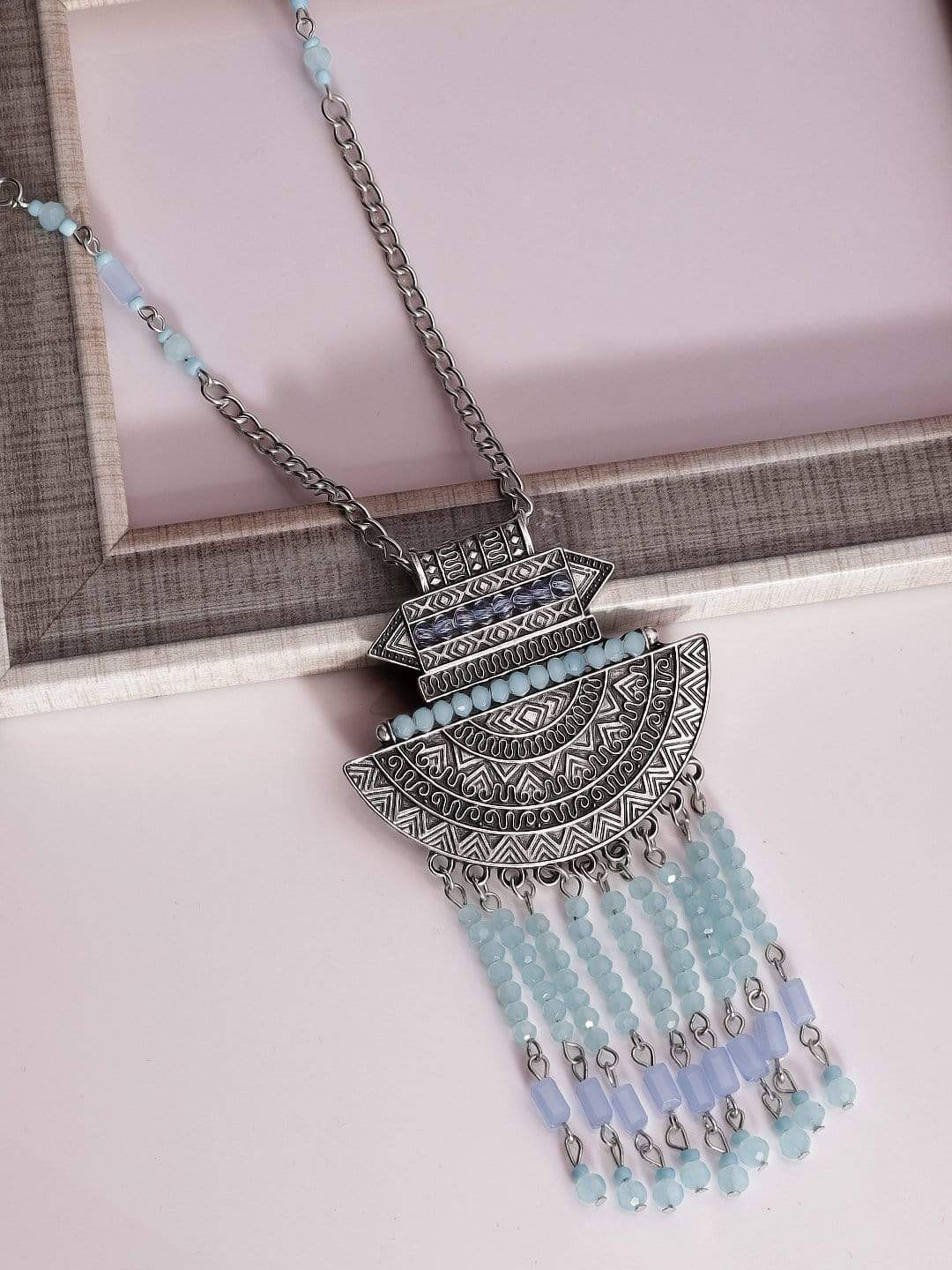 

TOKYO TALKIES X rubans FASHION ACCESSORIES Silver-Plated Turquoise Blue Necklace