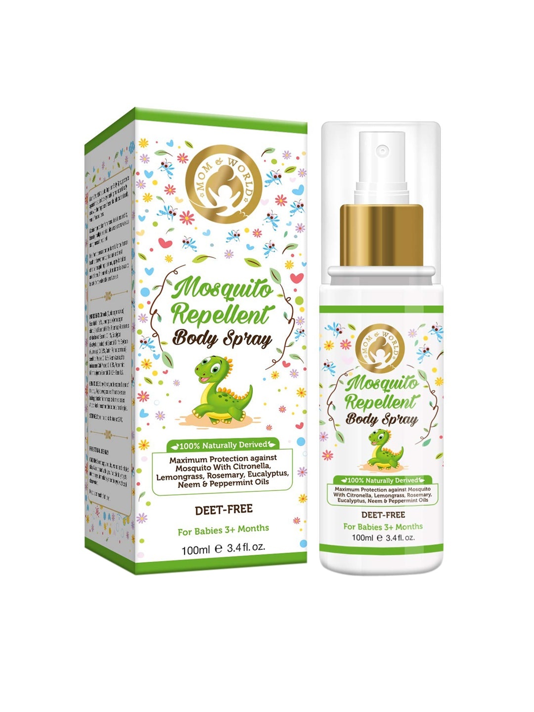 

Mom & World Baby Mosquito Repellent Body Spray 100 ml, White