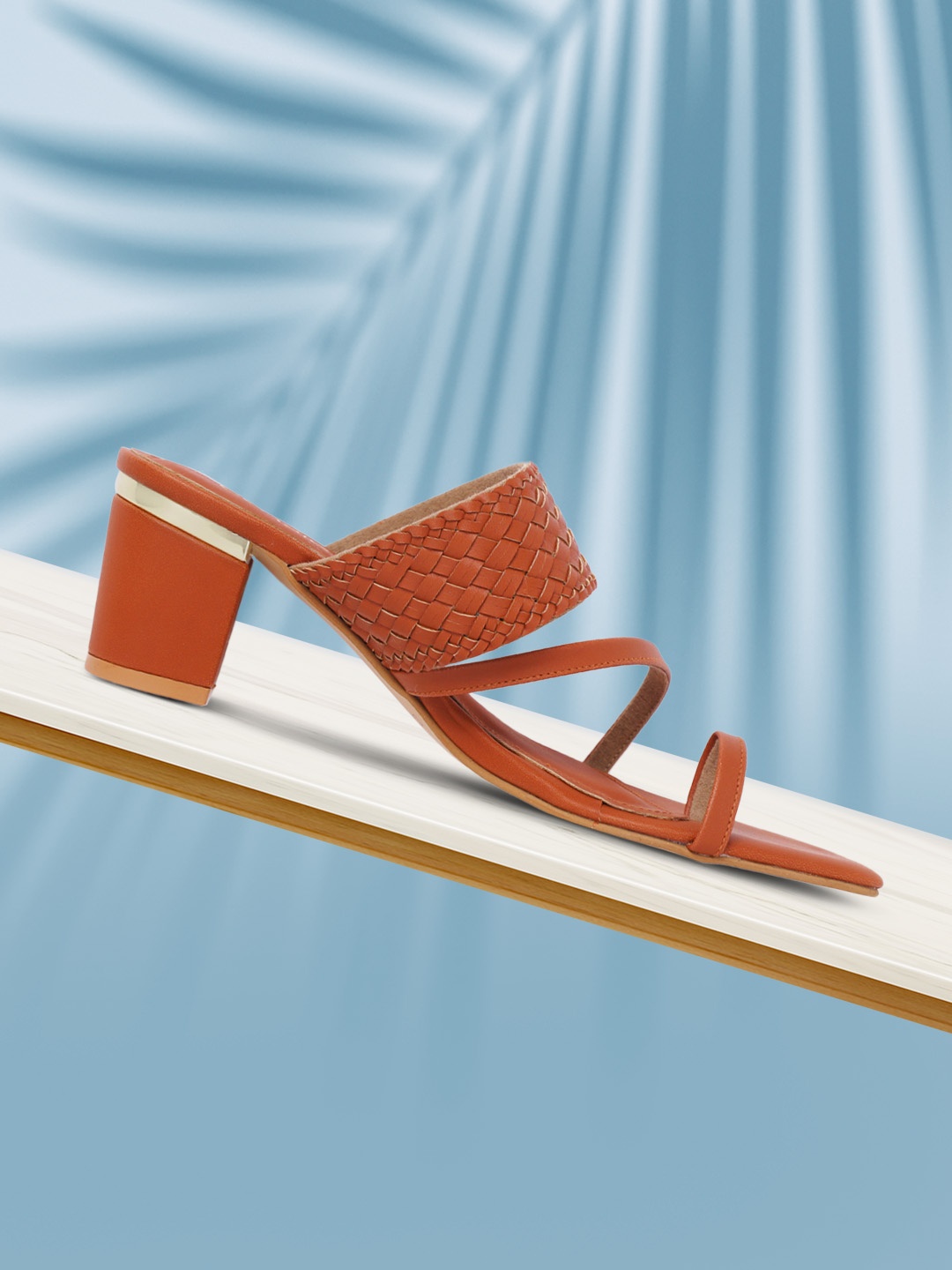 

CORSICA Women Brown Handcrafted Basketweave Block Heels