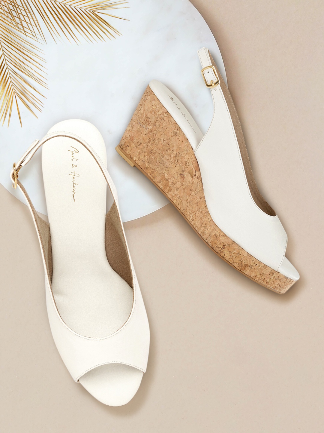 

Mast & Harbour Women White Solid Wedges