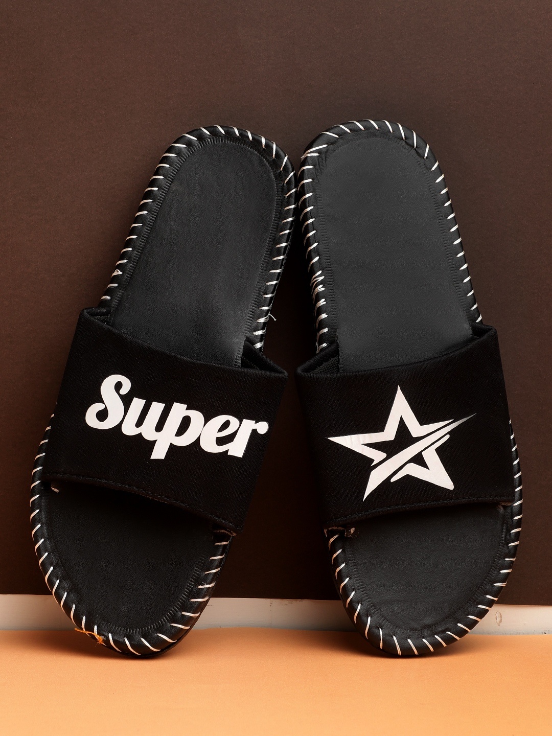 

Pampy Angel Men Black & White Printed Sliders