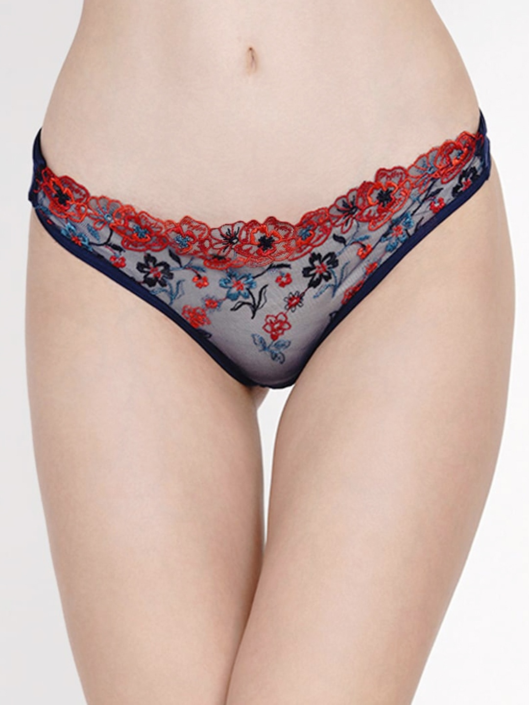 

EROTISSCH Women Blue & Red Self Design Thongs AIP-14F