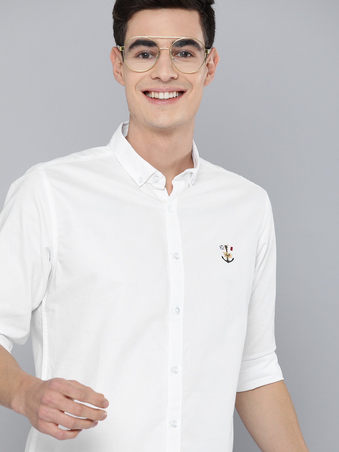 

Mast & Harbour Men White Regular Fit Solid Casual Shirt