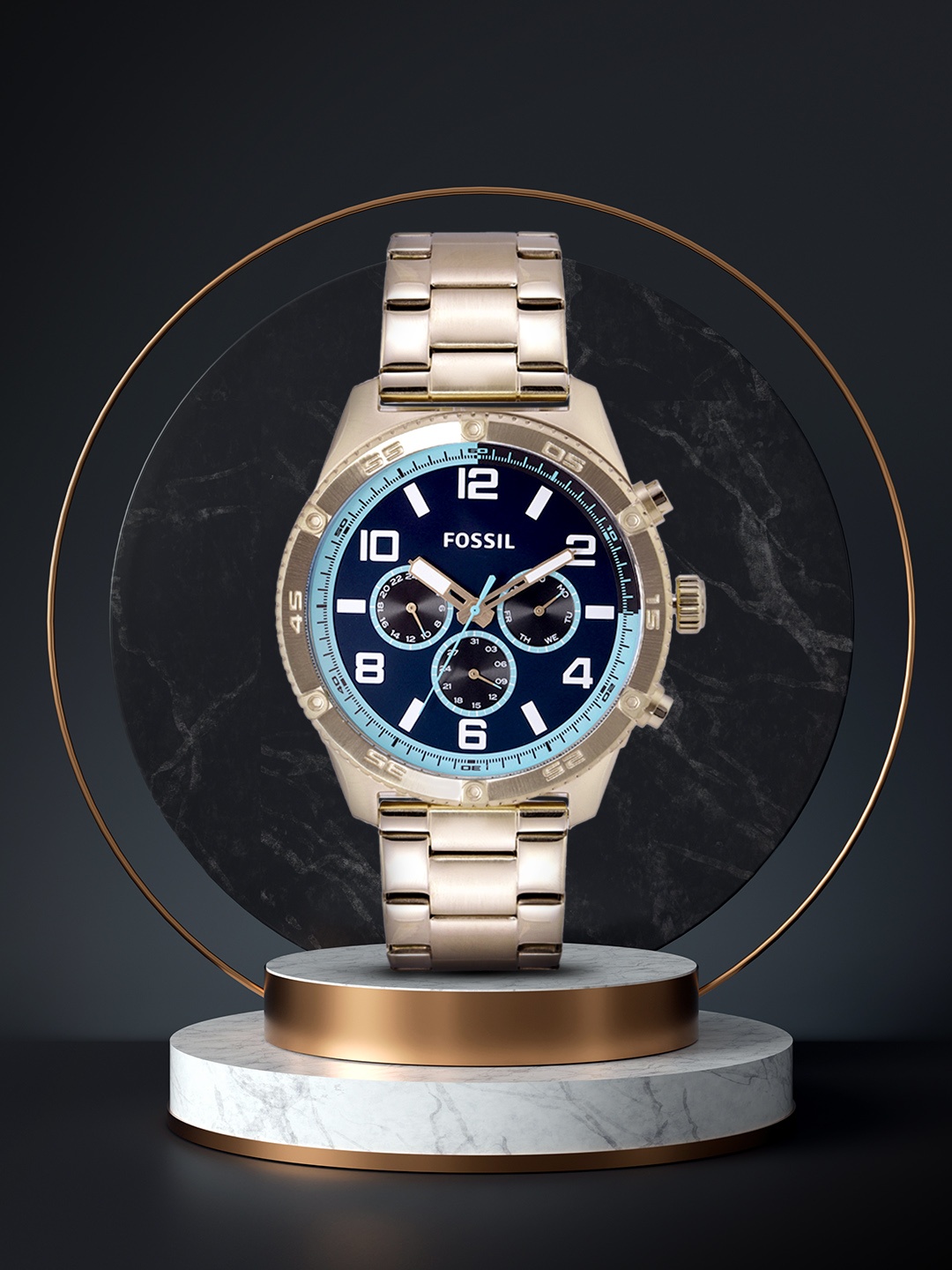 

Fossil Men Navy Blue Brox Analogue Watch BQ2531