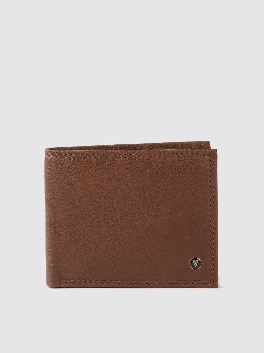 

Van Heusen Men Tan Brown Solid Leather Two Fold Wallet