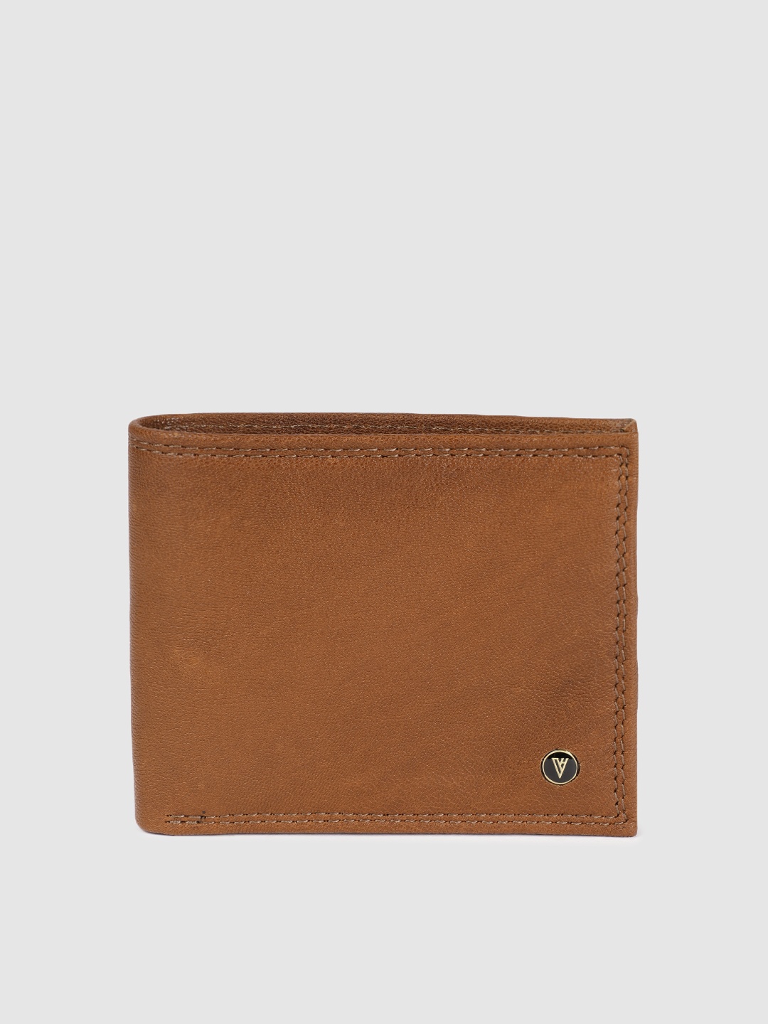 

Van Heusen Men Tan-Brown Solid Two Fold Leather Wallet