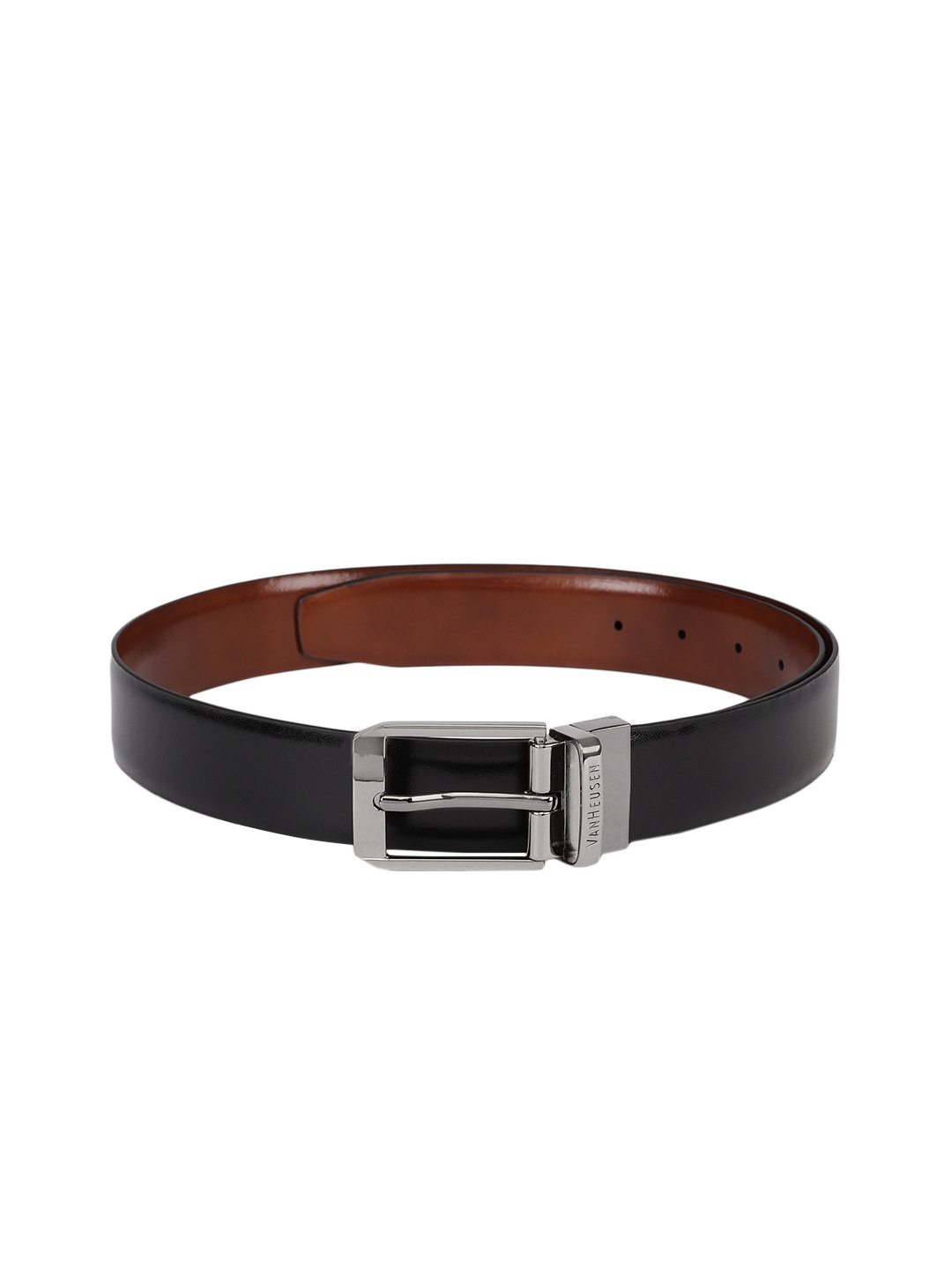 

Van Heusen Men Black & Brown Solid Reversible Leather Belt