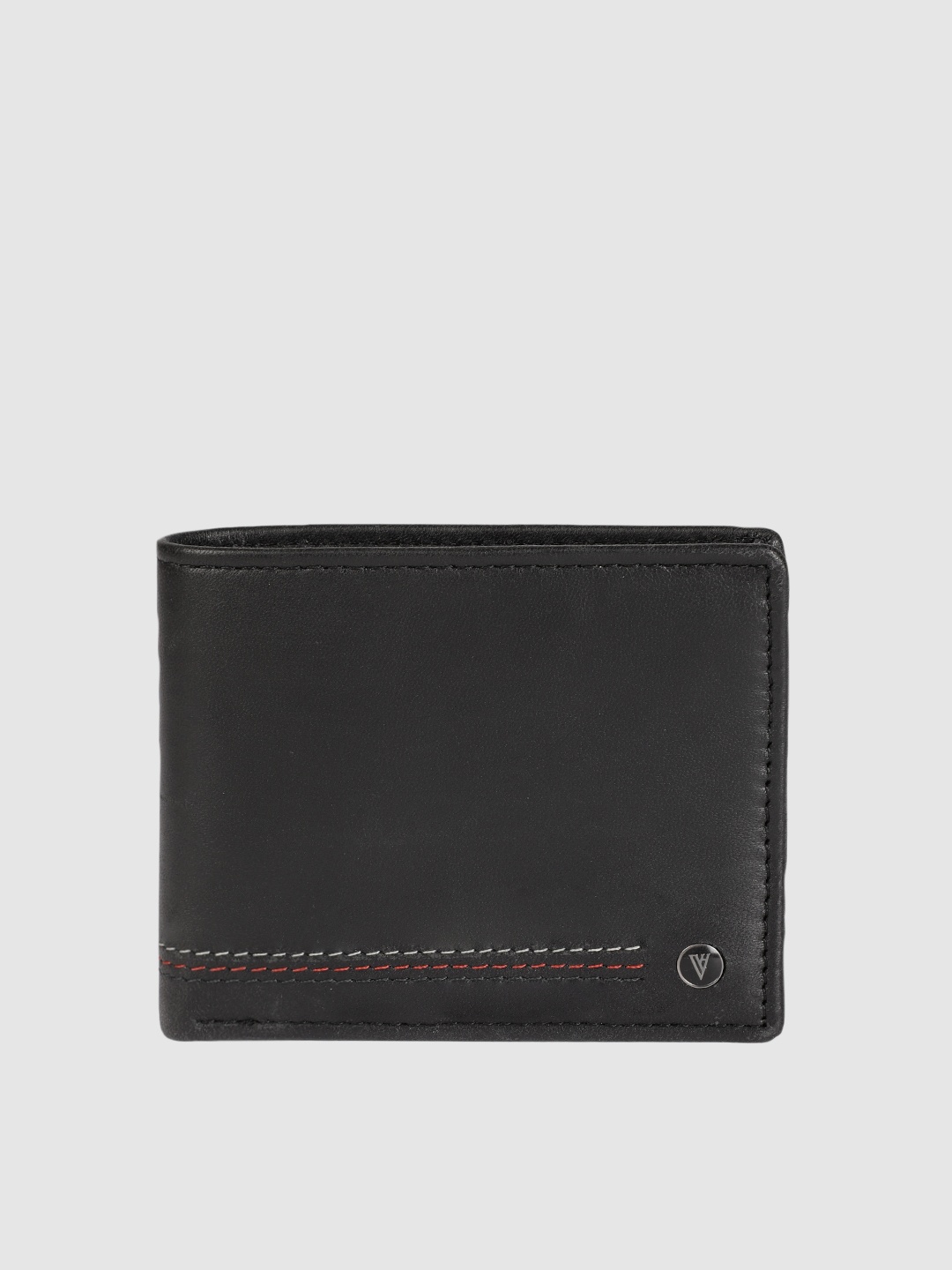 

Van Heusen Men Black Solid Two Fold Leather Wallet